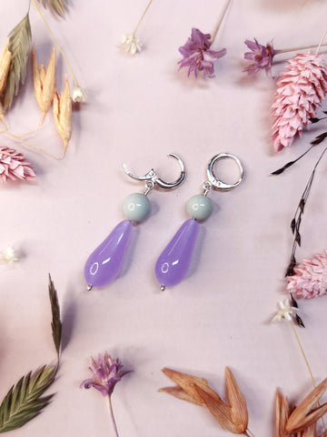 LaLa earrings, Cloudy mint & Lilac