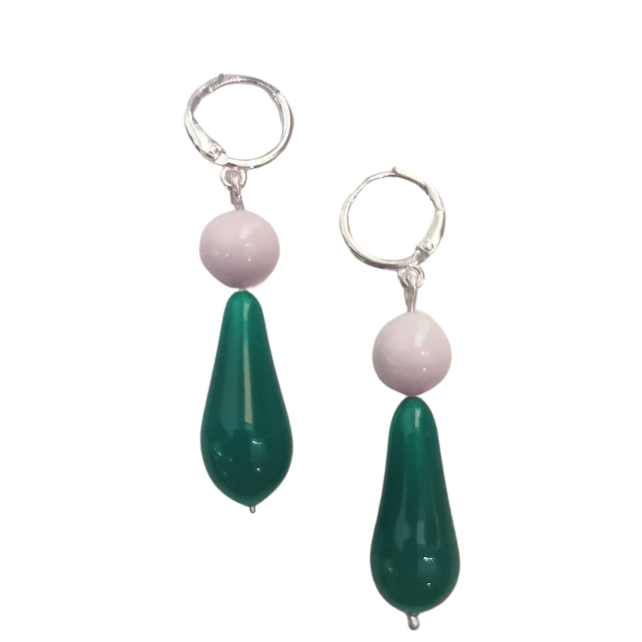 LaLa earrings, soft pink & Rainforest