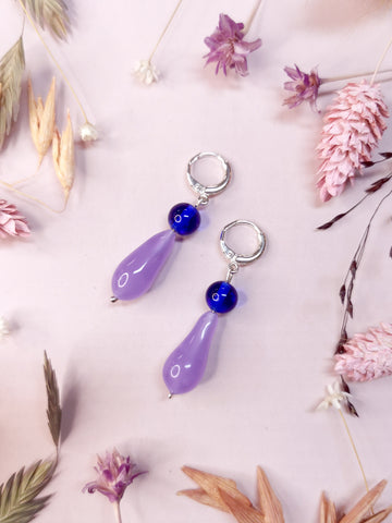 LaLa earrings, Royal blue and Lilac