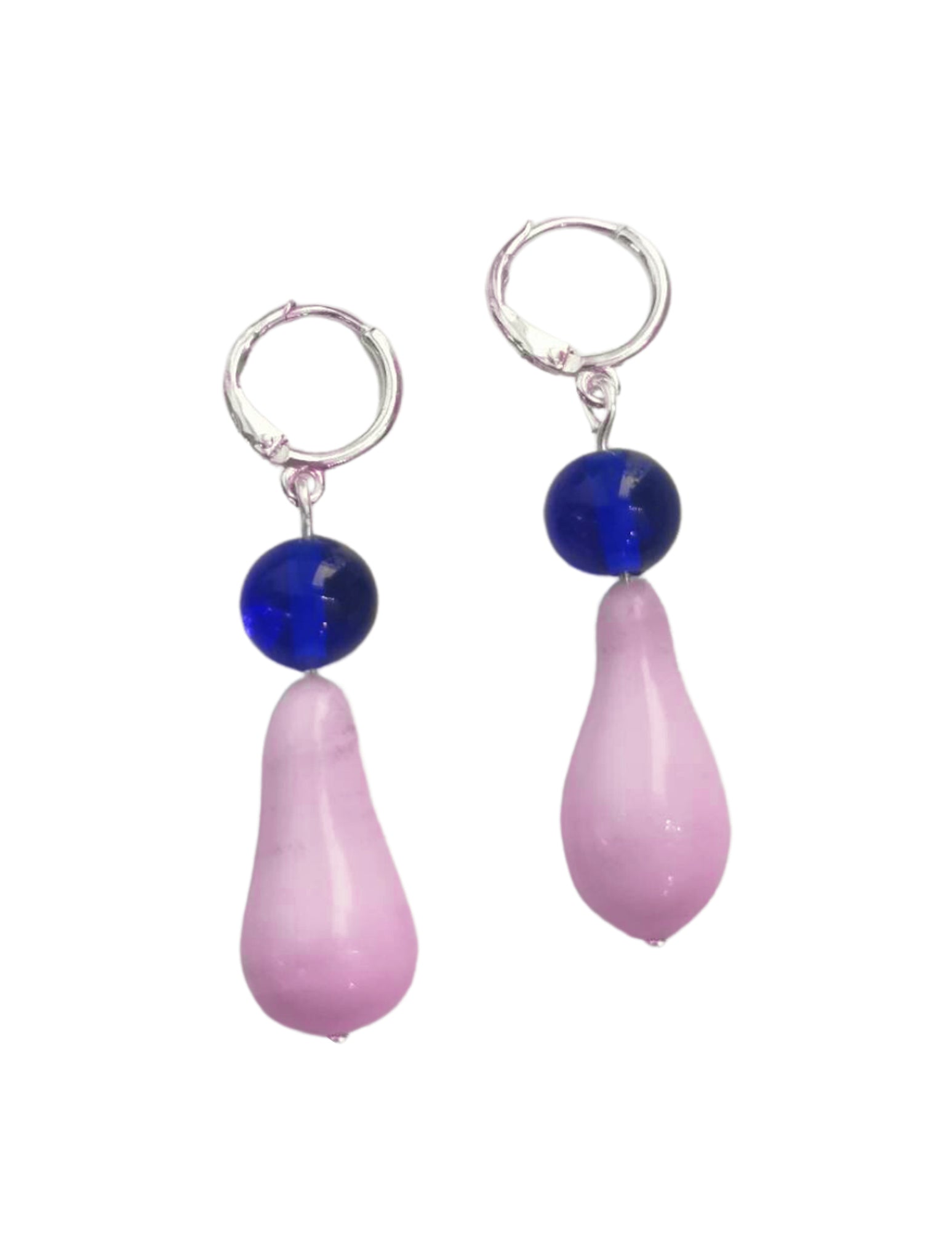 LaLa earrings, Royal blue & Pink Gelly